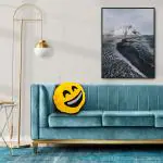 Smiley Emoji Plush Pillow Cushion in Yellow Colour Best Gift for Kids, Boyfriend, Girlfriend, Friends Wink Plush Pillow , Single Piece