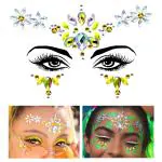 Maycreate Yellow Face Gems Rhinestone Decoration Jewelry Stickers