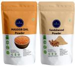 VEDICINE Pure And Natural Masoor Dal And Sandalwood Powder for Face And Skin Care (100gmx2)