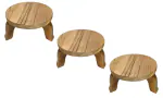 MOMIN TRADERS Wooden chakla Roti Board Teak Wood Made in India (pack Of 3)