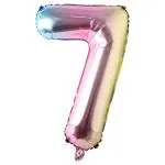 Bubble Bells large 7/Seven Number Foil Balloon 32 inch in Rainbow color for happy birthday ,anniversary, party decoration |number 7 foil balloon Rainbow|32 inch foil balloon | decoration items.