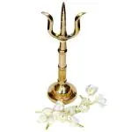 Aalayam Selveer Brass Soolam On Stand 25 x 38 cm