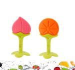 Enorme Silicone Fruit Shape 2 Piece Of Teething Soft Teether / Pacifier For Baby ( Orange & Peach )