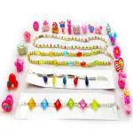 aizelx One and Only Dreamz Plastic Ring and Bracelet Pretend Play Toy Set for Kids (Multicolour, 2-11 Years) - 24 Pieces