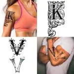 Ordershock Waterproof KV Name Letter Temporary Body Tattoo (Pack of 2)