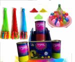 CraftVatika Holi Herbal Gulal Colour Pack of 3 and Magic Water Ballon Pack of 111 Ballons