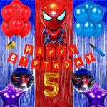 AT 5TH / FIRTH spiderman happy birthday banner/balloon combo/kit Perfect Combination Make Occasion Merorable For Life Time (Set of 74)