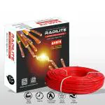 RADILITE 1.5 sq.mm HRFR grade PVC, copper multistrand house wire; Length-45 mtr (RED)