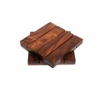 Hashcart Natural Sheesham Wood Table Coaster Set of 2 Water Glasses Cans Tumblers | Tabletop Coaster Tea Cups Coffee