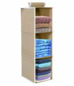 SH NASIMA Hanging organizer 4 Shelves Wardrobe Organizer, Beige (Pack of1)