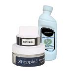 Sheppits Premium Sneakers Cleaner (Natural) & Shoe Cream (Natural) Combo | Shoe Care Kit