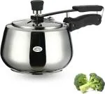 Chakmak Omega Stainless Steel Induction Bottom Pressure Cooker 3 L, Silver
