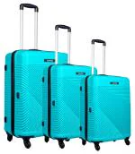 Safari Magnum Streak Polycarbonate Luggage Set of 3 Trolley Bags (55 & 69 & 79 cm) (Cyan)