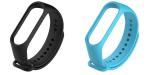 LIDDU Silicone Smartband Strap for Xiaomi Mi Band 3 (Black and Blue) (pack of 2)
