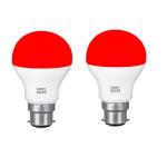 ROOH DECOR Color 9 Watt Led Bulb With Base Holder B22 (red, Pack Of 2)