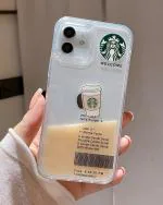 TREEMODA Premium Starbucks Floating Liquid Light Coffee Silicone Case for Iphone 14 Pro.