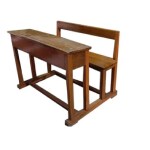 MG CABINETS Best Wooden Dual Desk Bench with 2 Seater for School & College | School & Home Tution Bench Dual Desk Bench for Two Students | Strong and Standard Structure with Wooden Top
