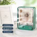 STEXU Mini Cooling Fan | Rechargeable Battery Operated Mini Usb Fan with Mist Water Spray | Mini Cooler with Led Night Light | Mini Ac Personal Air Cooler Desk Fan | Mini Electric Desk Fan | Mini Clip-On Desk Fan | Mini Usb-Powered Desk Fan