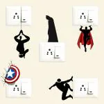 Sticker Yard Super Hero's Decorative Wall Sticker Combo Pack for Switch Panel Board Sticker
