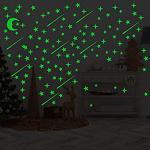 DreamKraft Green Vinyl Glow In The Dark Galaxy Of Stars Radium Stickers 25x25 cm