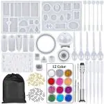 Hasthip Multicolor Free Size Resin Casting Mold Kit Making Jewelry Pendant Mould Craft Diy Set (Pack Of 94)