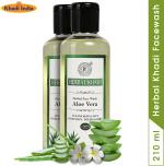 Herbal Khadi Aloevera Natural Purifying Herbal Face Wash for Dry Skin Anti Acne Moisturizing Sun Protection (Pack of 2) 420 ml