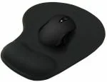 R3 German Black Rubber Mousepad with Wrist Support (190 x 225 mm)