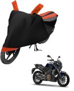 Auto Hub Bike Cover for Bajaj Dominar 400 , Dustproof UV Protection water resistant Custom Fit Cover-(Black-Orange )