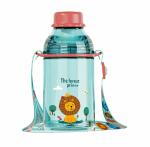 WISHKEY Cute Animal Printed Transparent Sipper Water Bottle for Kids, 400 ml (Pack of 1, Blue)