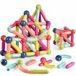 ToyDen Magnetic Sticks 96 Pcs Building Blocks For Kids- Magnetic Toys For Kids Girls Boys Toddlers Age 2 3 4 5 6 7 8 9 Years- Educational Stem Learning Magnet Stick With Balls Game Set, Multi color