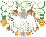 SHANAYA Animal Theme Paper Hanging Swirls (18 Pieces)