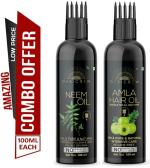 Desi Crew Neem and Amla Oil Cold Pressed for Skin, Body and Hair Care 100 ml Each