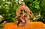 Searchers paradise Copper Idols of god Saraswathi with Prabhavalli 3.3 Inches, 146 Grams , Patina Antique Finish, Pack of 2 Piece Incomplete