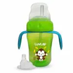 LUV LAP Banana Time 210ml Anti Spill, Interchangeable Sipper / Sippy Cup with Soft Silicone Spout and Straw BPA Free, 6m+ (Green)