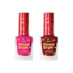 STREET STYLE Long Wear Nail Enamel12 ML Each Pack Passion Punch & Peachy Drama Passion Punch & Peachy Drama (Pack of 2)