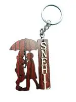 HIGAR Car Personalized Premium Wooden Key Chain Keyring With Name For Kids (Pack Of 5)