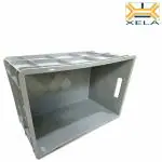 Xela Multipurpose Heavy Duty Big Grey Portable Plastic Crate | Organizer Stackable Shelf Basket for Large Storage Bin | Vegetable | Fruit | Fish | Milk 60x40x32cm (Pack of 3)