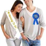 Party Propz Blue Satin Mom To Be Sash Decoration Combo