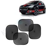 Kingsway Car Curtain Sticky Sun Shade Universal Use for Fiat Abarth Punto, 2005 - 2019 Model, Color : Black, Mesh, Pack of 4 Piece Car Sun Shades Blinds Cover