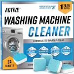 NEPROENT Washing Machine Tablets Cleaner Descaler 24 Pack - Deep Cleaning Detergent Bar For HE Front Loader & Top Load Washer Machine Cleaner,Washing-Powder,machine tablets,Clean Inside Drum and Laundry Tub Household Cleaning Supplies