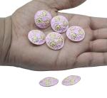 Craftlove Pink Metal Meena Phulkari Metal Button (Pack Of 12)