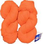 Simi Enterprise Orange Wool 3 Ply Wool, Hank Hand Knitting Wool, Art Craft Soft Fingering Crochet Hook Yarn, Needle Knitting Yarn Thread Dyed, 400 G