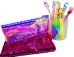 POKSI Combo Stationary Art Plastic Pencil Box l Set of 9 Multicolor