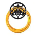 Sharpex DIY Hose Hanger for Garden Pipe - Ornamental Garden Pipe Holder Wall Mounted for Garden, Hotel, Backyard and Outdoor - Heavy Duty Metal Portable Irrigation Hose Pipe Holder Only (Black)