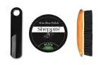 Sheppits Premium Shoe Polish (Black), Wooden Shoe Brush & Shoe Horn (Black) Combo | Shoe Care Kit