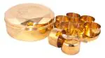 Shiv Shakti Arts Pure Brass Masala Dani Box Spice Organiser, Container (7 Dibbi in 1 Masaladani)