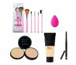 MISS DOLL FIT SKIN POWDER Compact Powder Face Makeup-Fit Skin Pore-less Liquid Tube Foundation set-2