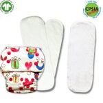 Kindermum Baby Doodle-Nano Pro AIO Cloth Diaper (with 2 organic inserts and power booster)