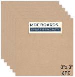 Earmark 6 Piece A4 Size MDF Boards for Art and Craft, Wood MDF Sheets for Craft Work, DIY MDF Cutouts (MDF -Square 3 X 3-6PC)