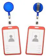 Shining Zon Heavy Duty Retractable Badge Holder with Aluminum Metal Red Vertical ID Card Holders for Office ID Cards (Set Of 6 Blue Yoyo)